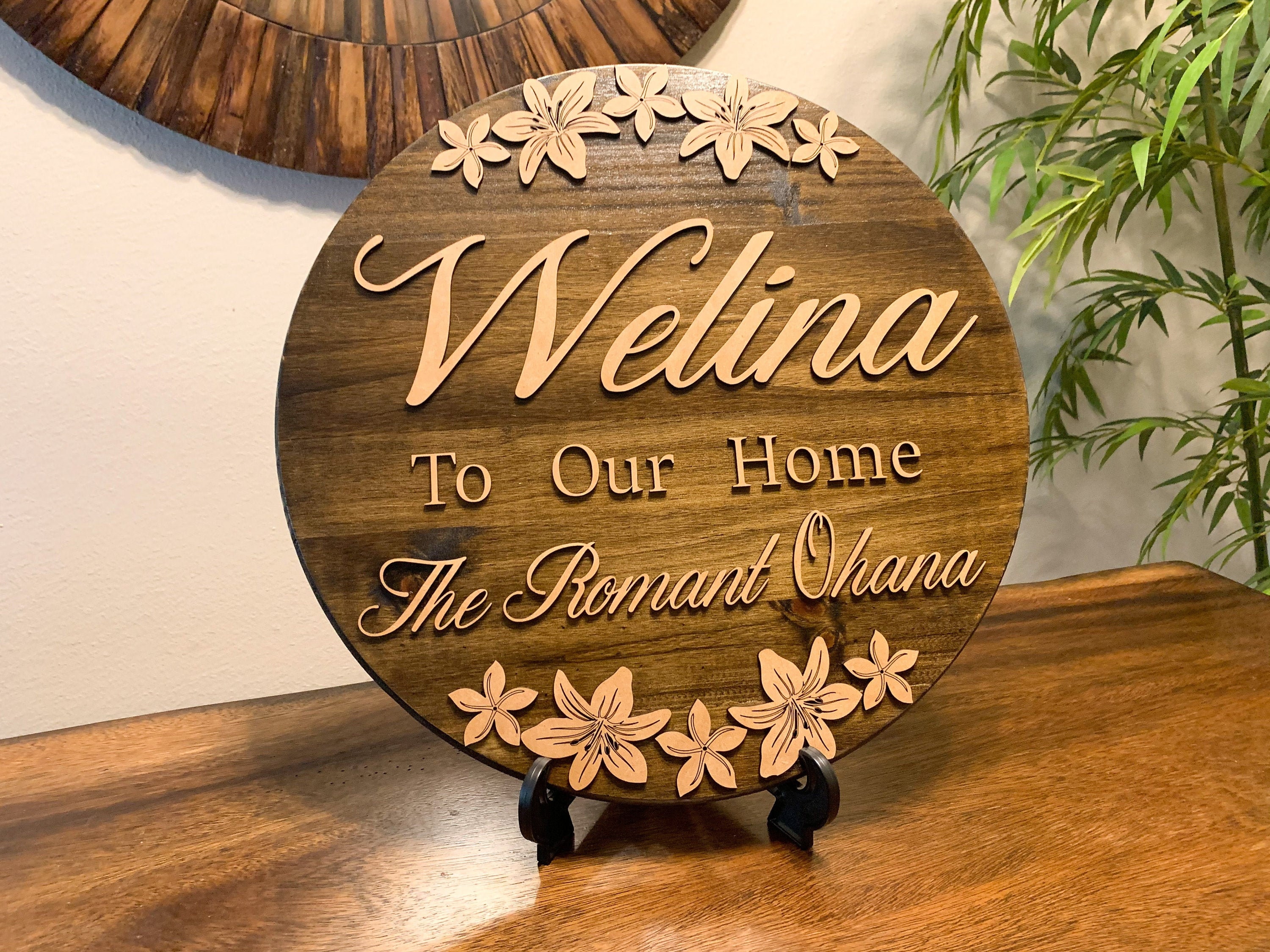 Welina sign Sign / Hawaiian Front door sign / house Etsy