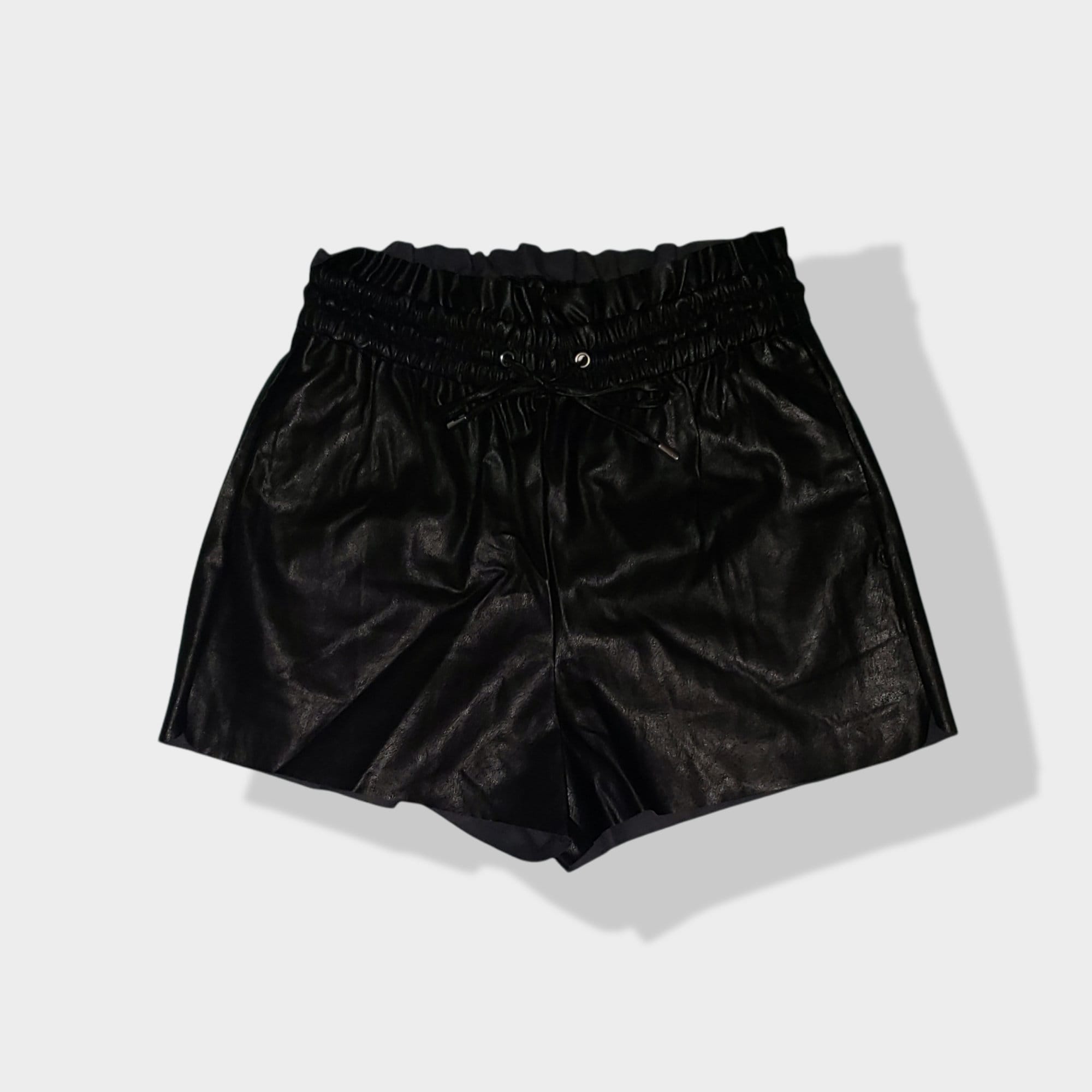 Mens leather shop shorts