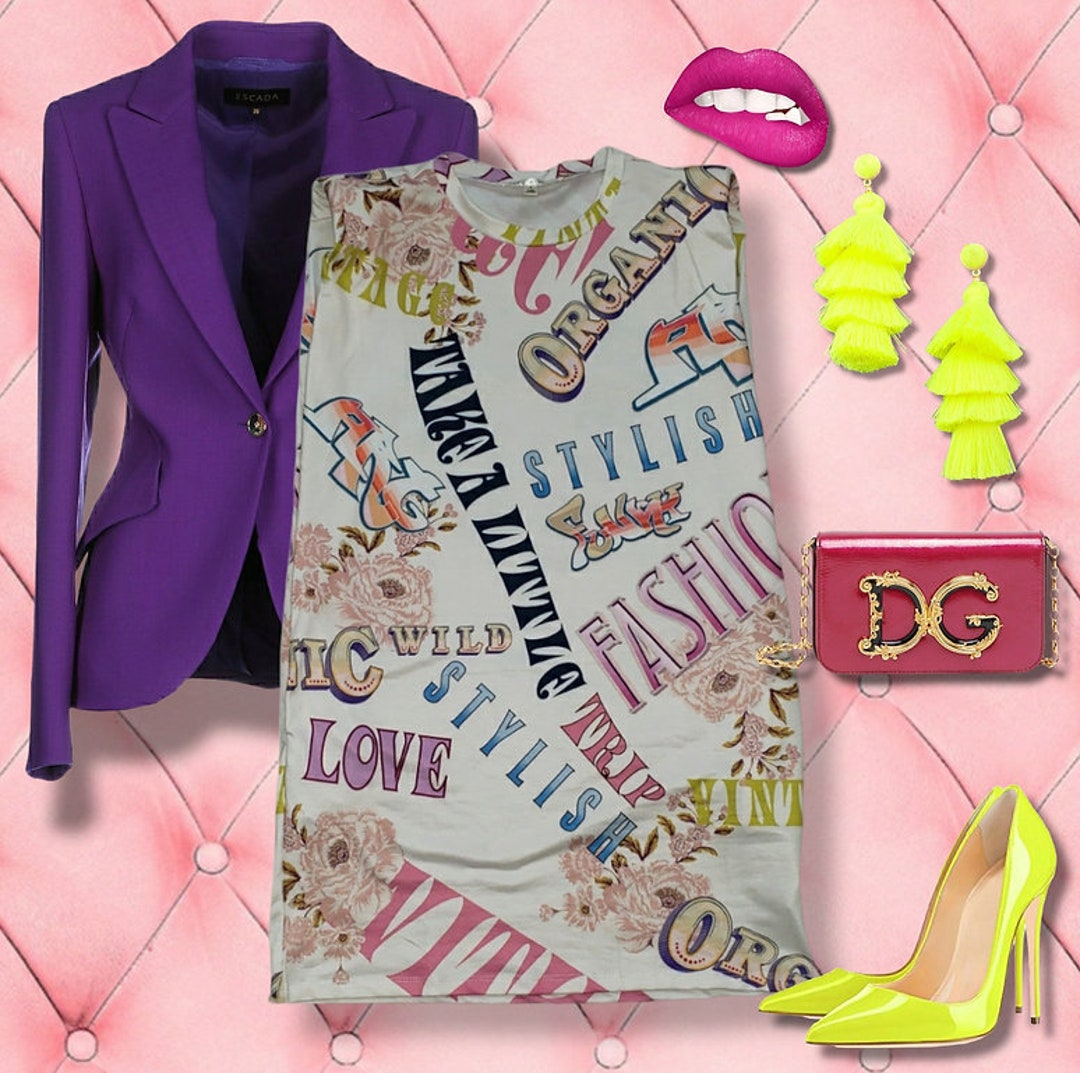 Her Bottari Graffiti Dress White Etsy