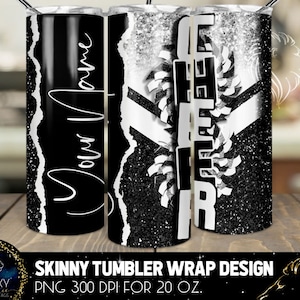 Hinzufügen Name Cheer Tumbler Design, Cheerleader Glitter Tumbler, 20 Oz. Skinny Tumbler Wrap Sublimation, Tumbler Designs Sublimation