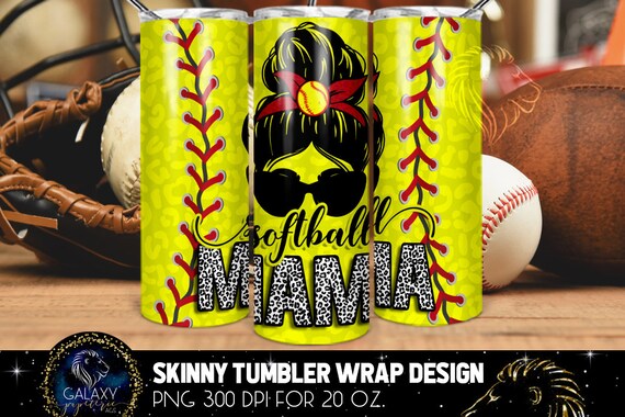 Sublimation Tumbler Wrap - Softball Mama