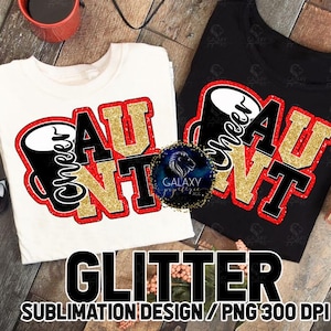 Glitter Tante Sublimationsdesign, Cheerleader Tante Sublimation, Rotgold, Dalmatiner Punkte, digitale Datei, DTF