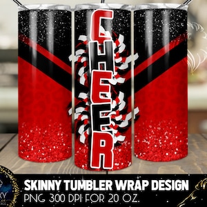 Cheer Tumbler Design, Cheerleader Leopard Tumbler, 20 Oz. Skinny Tumbler Wrap Sublimation, Tumbler Designs Sublimation