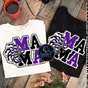 Cheer Mama Sublimacja Projekt, Cheer Mom Sublimacja, Czarny Fiolet, Dalmatyńskie Kropki, Plik Cyfrowy, DTF