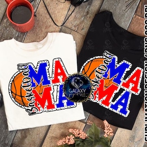 Basketball Mama Sublimationsdesign, Basketball Mom Sublimation, blau rot, Dalmatiner Punkte, digitale Datei, DTF