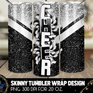 Cheer Tumbler Design, Cheerleader Glitter Tumbler, 20 Oz. Skinny Tumbler Wrap Sublimation, Tumbler Designs Sublimation