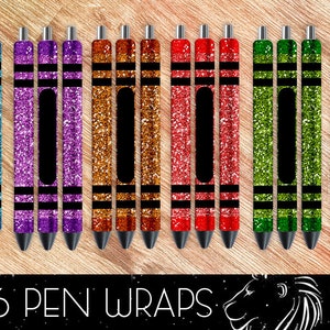 Crayons School Teacher Epoxy Pen Wraps sublimation Bundle, Pen Wrap, Epoxy Pen Wraps