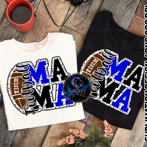 Design de sublimação Football Mama, Sublimação Football Mom, preto azul, pontos dálmatas, arquivo digital, DTF