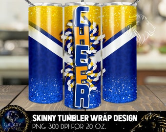 Cheer Tumbler Design, Cheerleader Leopard Tumbler, 20 Oz. Skinny Tumbler Wrap Sublimation, Tumbler Designs Sublimation