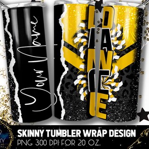 Namen hinzufügen Tanzbecher-Design, Cheerleader-Tanzbecher, 20 Unze. Skinny Tumbler Wrap Sublimation, Dance Tumbler Sublimation