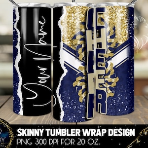 Add Name Cheer Tumbler Design, Cheerleader Leopard Tumbler, 20 Oz. Skinny Tumbler Wrap Sublimation, Tumbler Designs Sublimation
