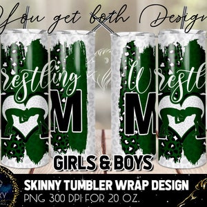 Wrestling Mom Tumbler Design, Wrestling Mom Leopard Tumbler, 20 Oz. Skinny Tumbler Wrap Sublimation, Tumbler Designs Sublimation