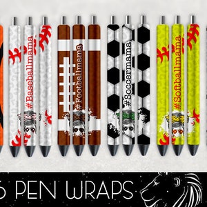 Sports Mama Epoxy Pen Wraps sublimation Bundle, Pen Wrap, Epoxy Pen Wraps
