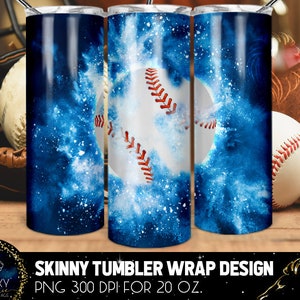 Diseño del vaso de pelota de béisbol, Vaso de bola de béisbol de explosión en polvo, Sublimación de envoltura de vaso delgado de 20 oz, Sublimación de diseños de vaso