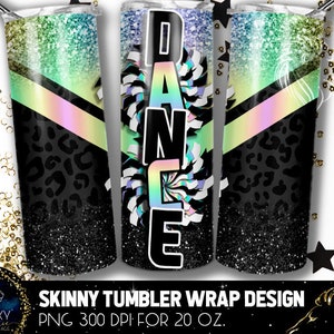 Tanzbecher-Design, Tanzleopard-Becher, 20 Unze. Skinny Tumbler Wrap Sublimation, Dance Tumbler Designs Sublimation