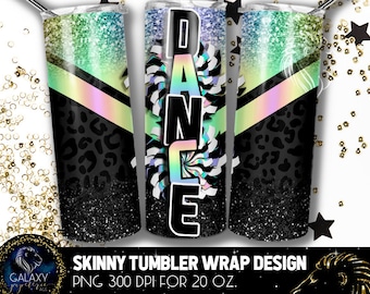 Dance Tumbler Design, Dance Leopard Tumbler, 20 Oz. Skinny Tumbler Wrap Sublimation, Dance Tumbler Designs Sublimation