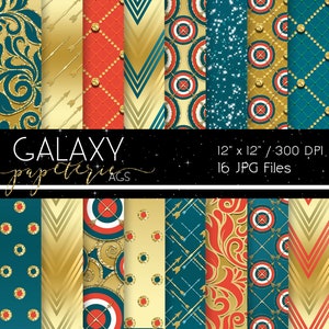 Princess Digital Paper, Princess Digital Papers, Gold and Orange Digital papers, Scrapbook, Scrapbooking, Instant Download