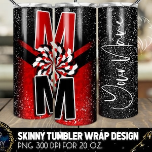 Cheer Mom Tumbler Design, Add Name Cheer Leopard Tumbler Design, 20 Oz. Skinny Tumbler Wrap Sublimation, Tumbler Designs Sublimation
