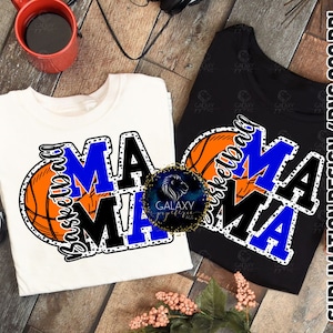 Basketball Mama Sublimationsdesign, Basketball Mom Sublimation, schwarz blau, Dalmatiner Punkte, digitale Datei, DTF