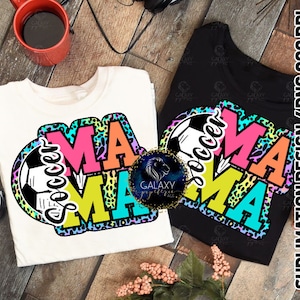 Conception de sublimation de maman de football, maman de football, léopard coloré, griffonnage lumineux, fichier numérique, téléchargement par sublimation, DTF