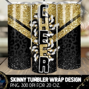 Cheer Tumbler Design, Cheerleader Leopard Tumbler, 20 Oz. Skinny Tumbler Wrap Sublimation, Tumbler Designs Sublimation