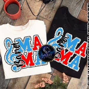Band Mama-sublimatieontwerp, Band Mom-sublimatie, lichtblauwrood, Dalmatische stippen, digitaal bestand, DTF