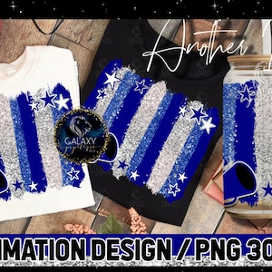 Blue White Silver Cheer Background Sublimation, Cheer Background Brush Strokes Sublimation Design, INSTANT DOWNLOAD