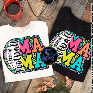 Conception de sublimation de maman de football, maman de football, léopard coloré, griffonnage lumineux, fichier numérique, téléchargement par sublimation, DTF