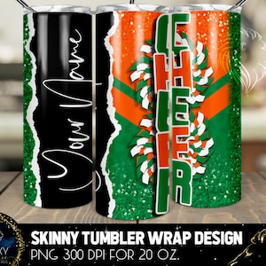 Add Name Cheer Tumbler Design, Cheerleader Leopard Tumbler, 20 Oz. Skinny Tumbler Wrap Sublimation, Tumbler Designs Sublimation