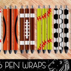 Sports Epoxy Pen Wraps sublimation Bundle, Pen Wrap, Epoxy Pen Wraps