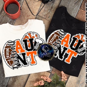 Jubeln Fußball Tante Sublimation Design, Jubeln Fußball Auntie Sublimation, Schwarz Orange, Dalmatiner Punkte, digitale Datei, DTF