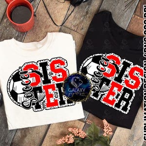 Fußball Schwester Sublimation Design, Schwester Sublimation, schwarz rot, Dalmatiner Punkte, digitale Datei, DTF