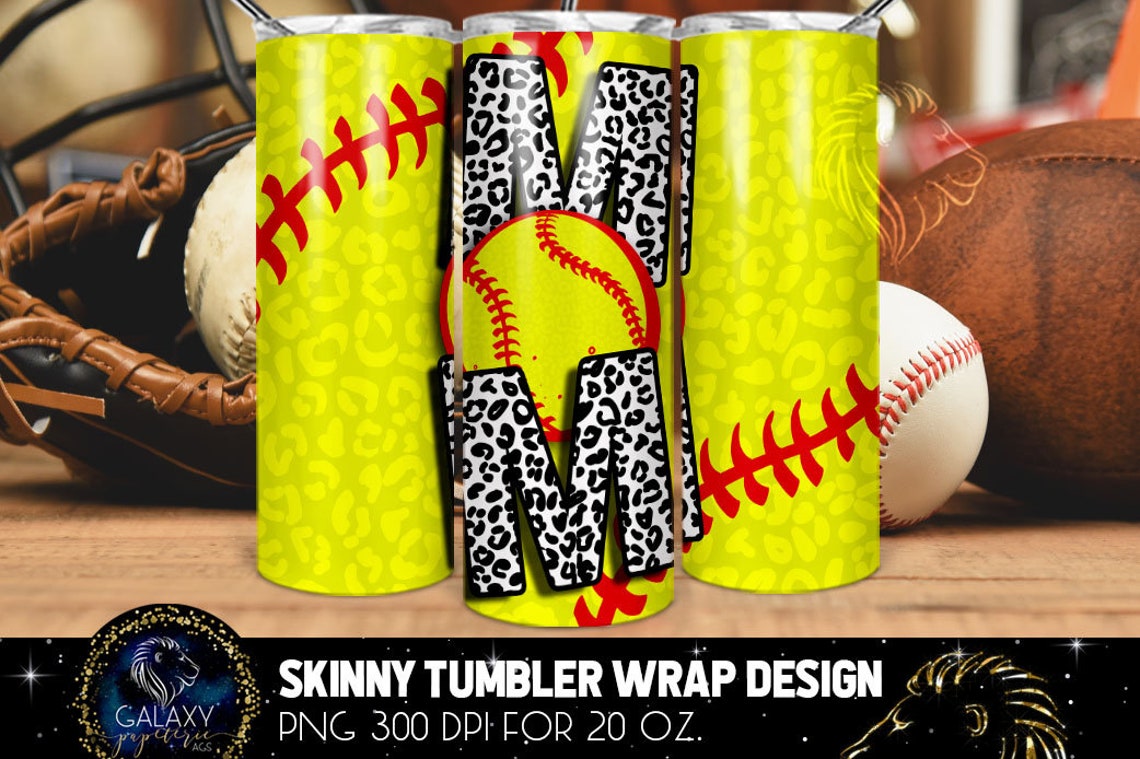 Softball Mom Tumbler Design Baseball Leopard Tumbler 20 Oz. Etsy