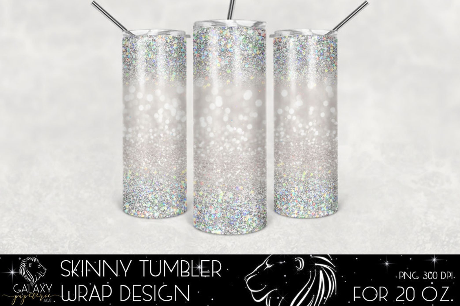 Silver Glitter Tumbler Design Bokeh & Silver Glitter Tumbler Etsy
