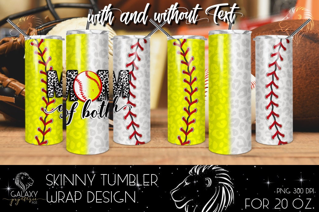 Mom of Both Softball Mom Tumbler Design Baseball Leopard Etsy