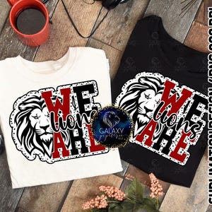Wij zijn Lions-sublimatieontwerp, Black Maroon, Lions Sports-sublimatie, Dalmatische stippen, digitaal bestand, DTF
