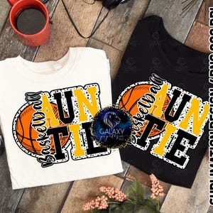 Basketball Auntie Sublimation Design, Basketball Aunt Sublimation, schwarz gelb, Dalmatiner Punkte, digitale Datei, DTF