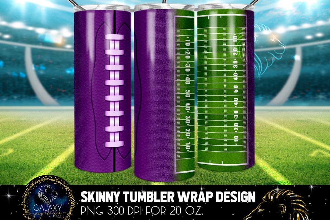 Football Ball Tumbler Design, Football Field Tumbler, 20 Oz. Skinny