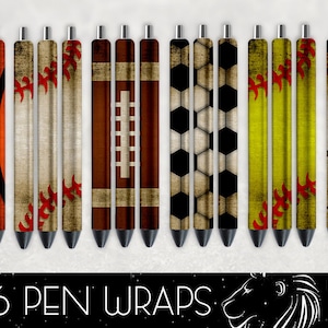 Vintage Sports Epoxy Pen Wraps sublimation Bundle, Pen Wrap, Epoxy Pen Wraps