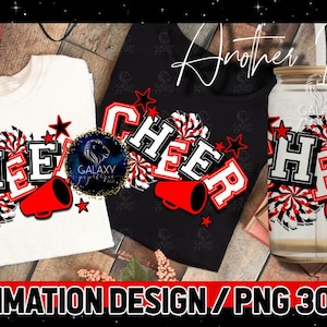 Red Black Cheer Sublimation Design, Cheer Sublimation, Cheerleader Sublimation, Black Red Cheer Sublimation