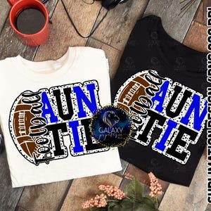Football Auntie Sublimation Design, Fußball Tante Sublimation, Blau Schwarz, Dalmatiner Punkte, digitale Datei, DTF