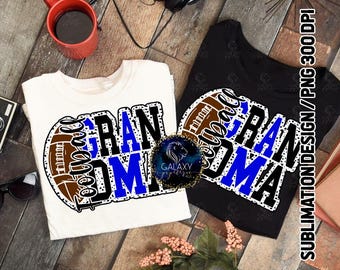 Football Grandma Sublimation Design, Football Sublimation, Grandma Sublimation, Blue Black, Dalmatian Dots, Digital File, DTF