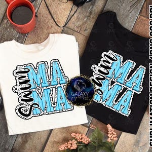 Swim Mama Sublimationsdesign, Swim Mom Sublimation, schwarz blau, Dalmatiner Punkte, digitale Datei, DTF