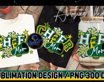 Cheer Mom Sublimation, Cheer Mom Sublimation Design, Cheerleader Sublimation, Yellow Green Cheer Mom Sublimation