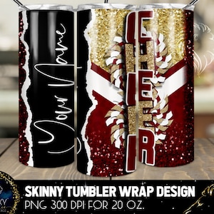 Add Name Cheer Tumbler Design, Cheerleader Leopard Tumbler, 20 Oz. Skinny Tumbler Wrap Sublimation, Maroon Gold Cheer Tumbler