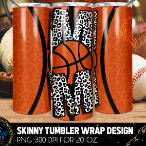 Basketball Mom Tumbler Design, Basketball Mom Leopard Tumbler, 20 Oz. Skinny Tumbler Wrap Sublimation, Tumbler Designs Sublimation