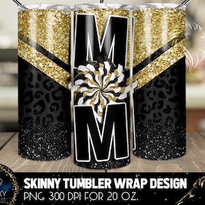 Cheer Mom Tumbler Design, Cheerleader Leopard Tumbler, 20 Oz. Skinny Tumbler Wrap Sublimation, Tumbler Designs Sublimation