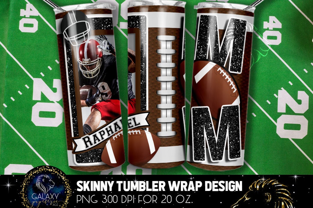 Football Mom Tumbler, Football Mom Photo Tumbler, 20 Oz. Skinny Tumbler
