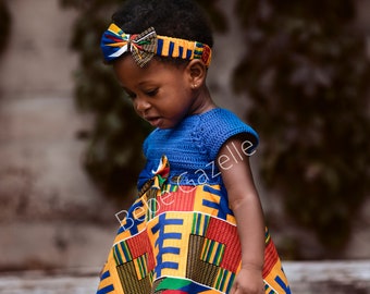 African print dress Ankara dress Crochet dress Newborn gift idea Photoshoot dress Baby shower gift idea Birthday dress Gift for girls