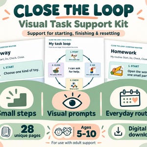 Sluit de cirkel: visuele hulpmiddelen voor taken voor kinderen met ADHD | Printbaar routine-pdf-pakket